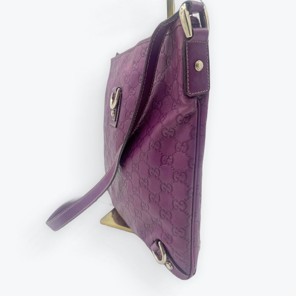 Gucci Magenta Purple Guccisima GG Signature Abbey D Ring Crossbody Messenger Bag - Picture 2 of 16